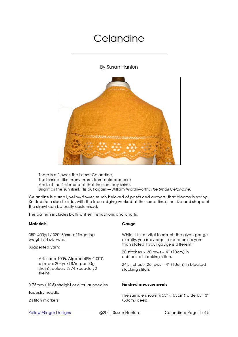 Celandine Shawl Knitting Pattern - Payhip