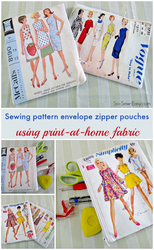 Vintage sewing pattern envelope templates Payhip